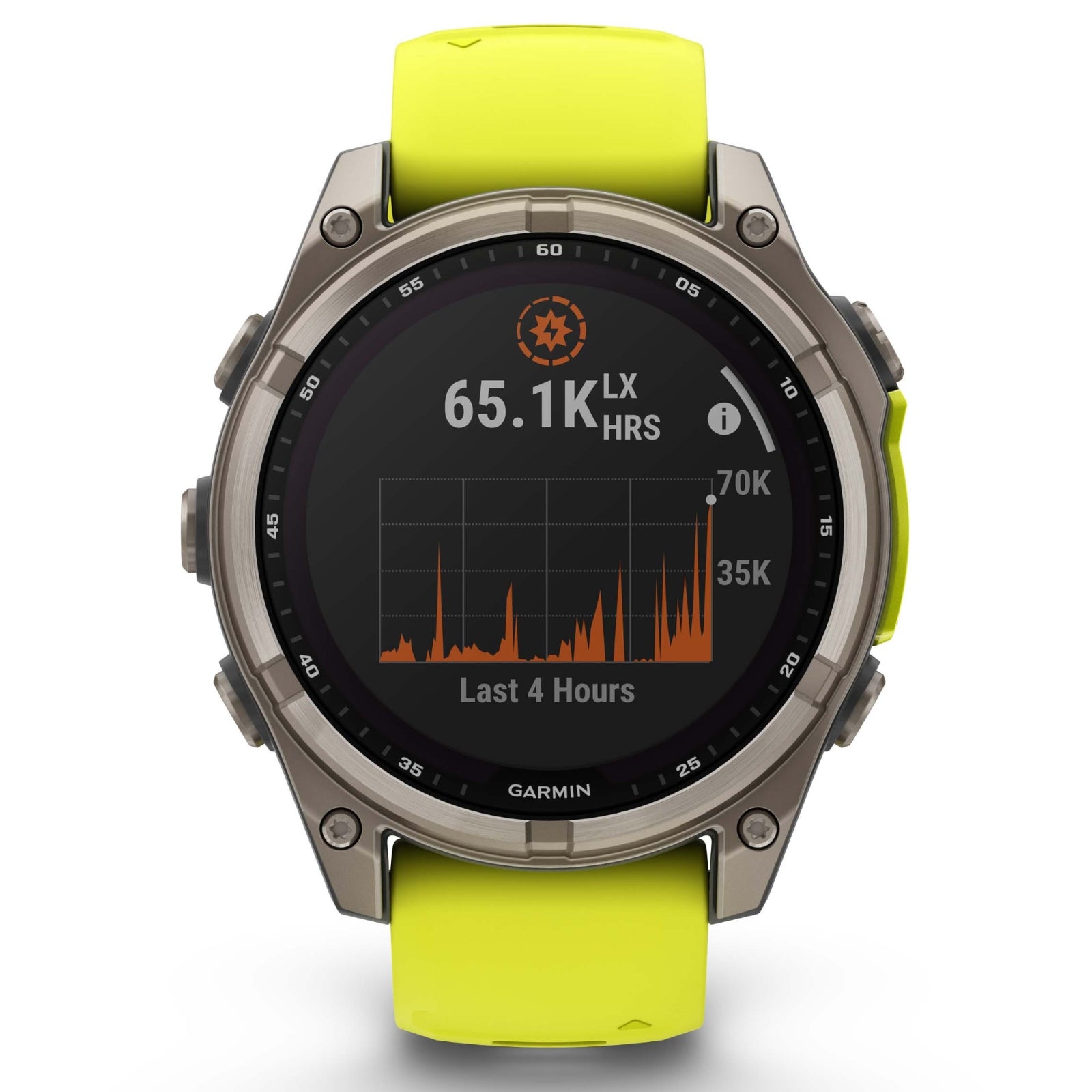 Garmin Fenix 8 Sapphire Solar – 47 mm & 51 mm – Titan mit Amp-Gelb/Graphit-Silikonarmband – Premium-Multisportuhr