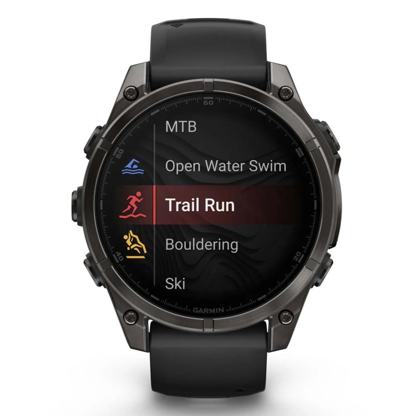Garmin Fenix 8 Sapphire – 47 mm / AMOLED – Carbongraues DLC-Titan mit schwarzem Silikonarmband – Premium-Multisportuhr