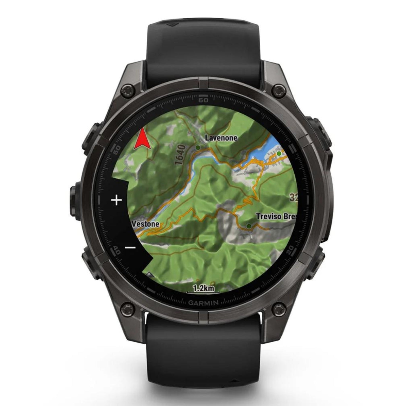 Garmin Fenix 8 Sapphire – 47 mm / AMOLED – Carbongraues DLC-Titan mit schwarzem Silikonarmband – Premium-Multisportuhr