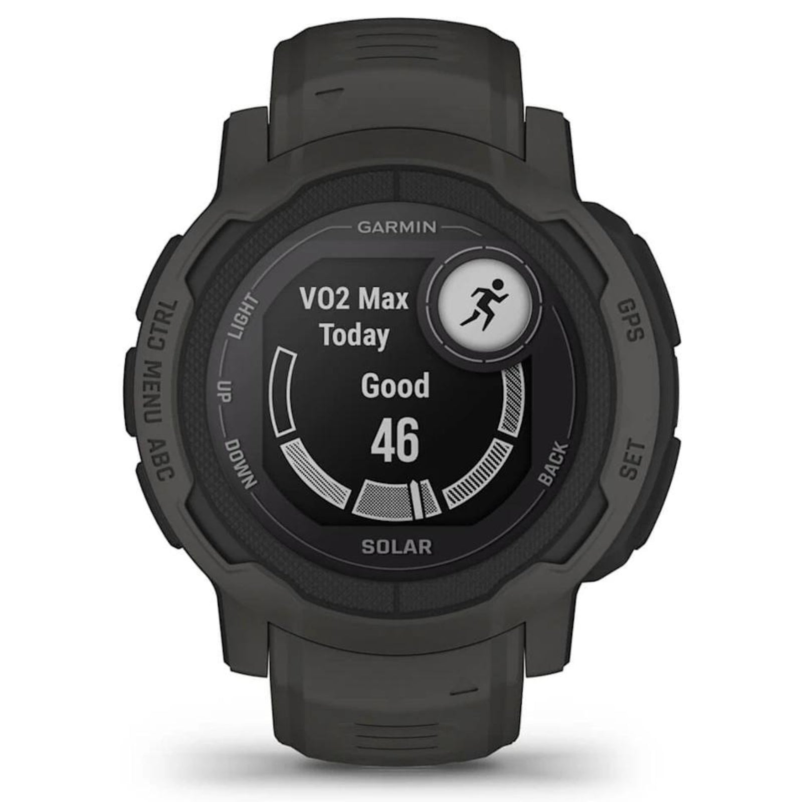 Garmin Instinct 2 Solar Schwarz / Graphit – 45 mm – Robuste Smartwatch für Multisport- und solarbetriebene Abenteuer