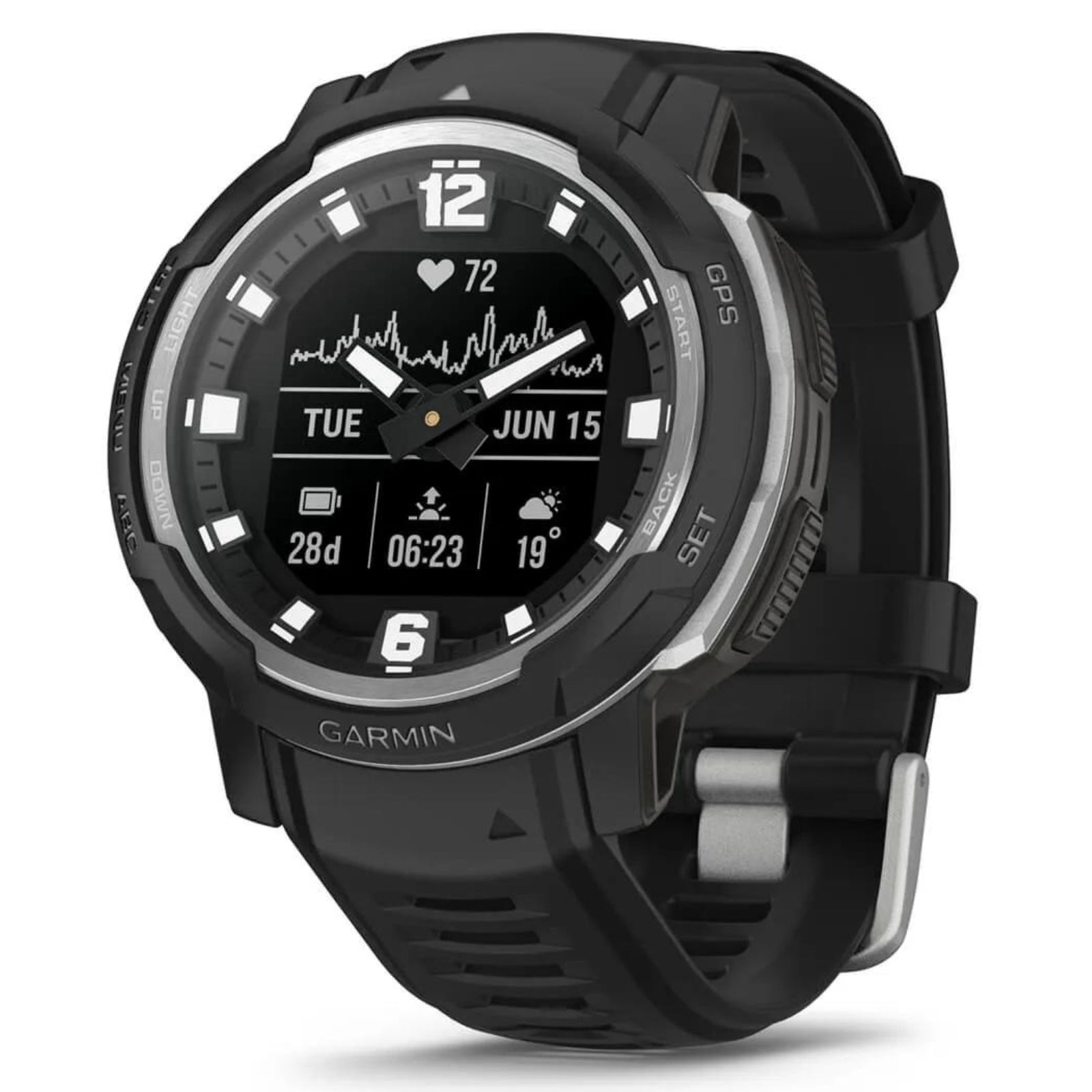 Garmin Instinct Crossover Black – 45 mm – Robuste Hybrid-Smartwatch für Multisport & Abenteuer