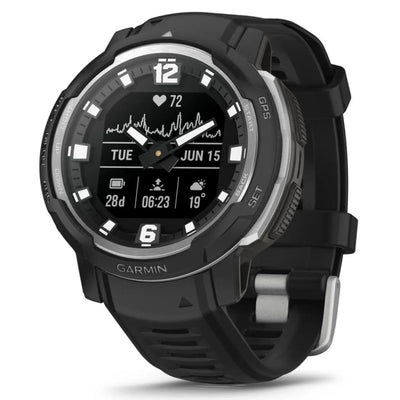 Garmin Instinct Crossover Black – 45 mm – Robuste Hybrid-Smartwatch für Multisport & Abenteuer