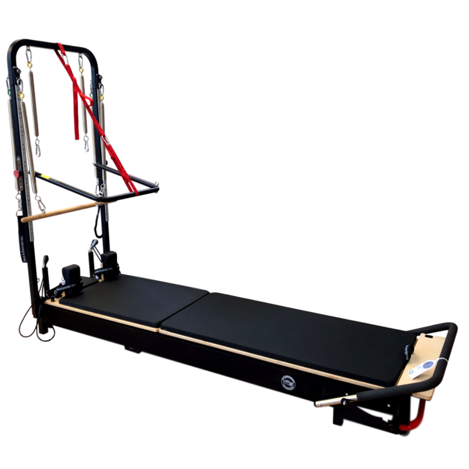 Aluminium Pilates Reformer Tower Black Edition – Platzsparend & vertikal verstaubar – Body & Exercise Pilates BE03