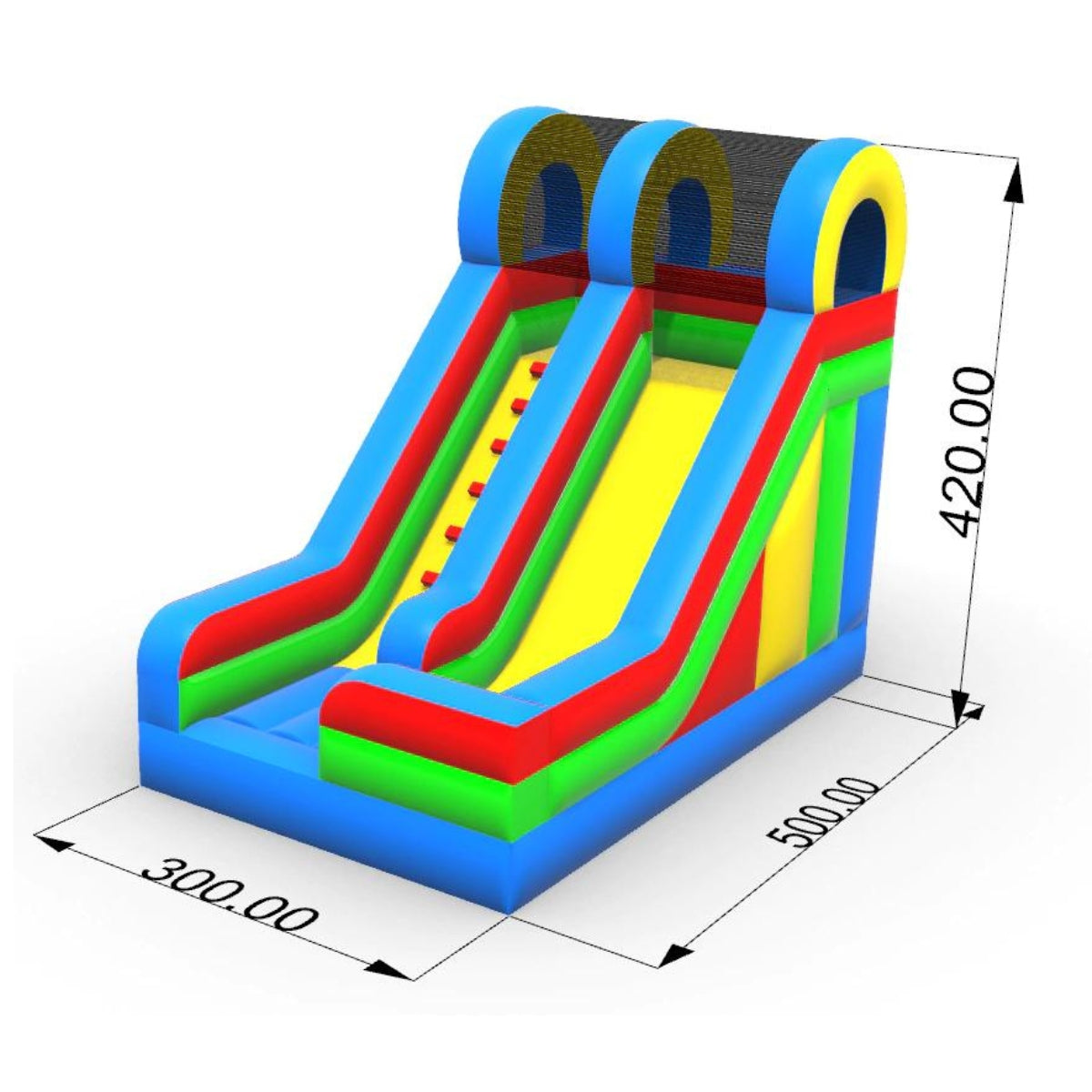 Avyna Happy Bounce Hüpfburg, hohe und farbenfrohe Rutsche (PVC) – 4 Personen