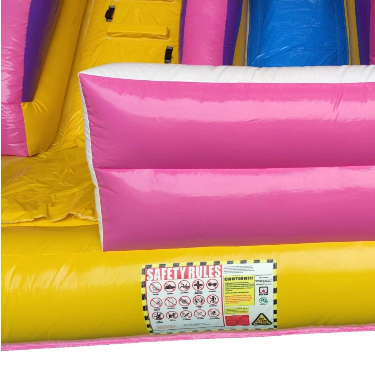 Avyna Happy Bounce Hüpfburg – Doppelrutsche und Fun Girls (PVC) – 4 Personen