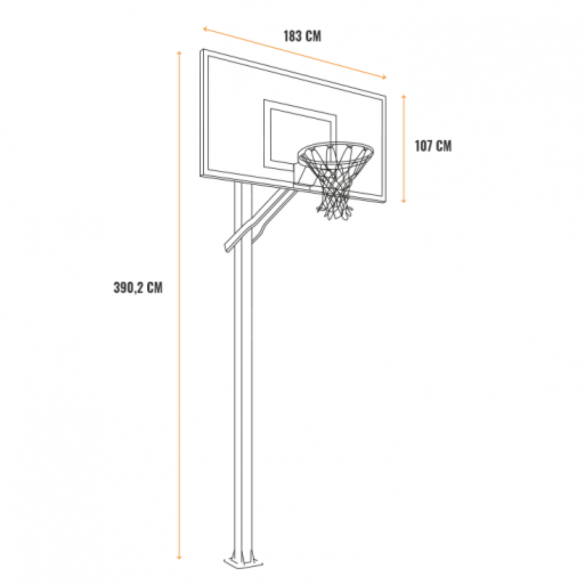 Goalrilla CV72 Profi-Basketballpfosten (Inground) – höhenverstellbar