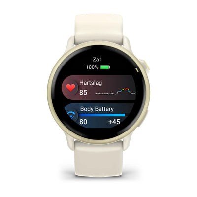 Garmin Vivoactive 6 – Gesundheits- und Fitness-Smartwatch – Lunar Gold mit Bone-Armband