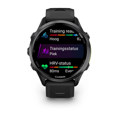 Garmin Forerunner 970 – 47 mm – Premium-Laufuhr – Carbongraues DLC-Titan mit schwarzem Gehäuse und schwarz/transparentem Whitestone-Armband
