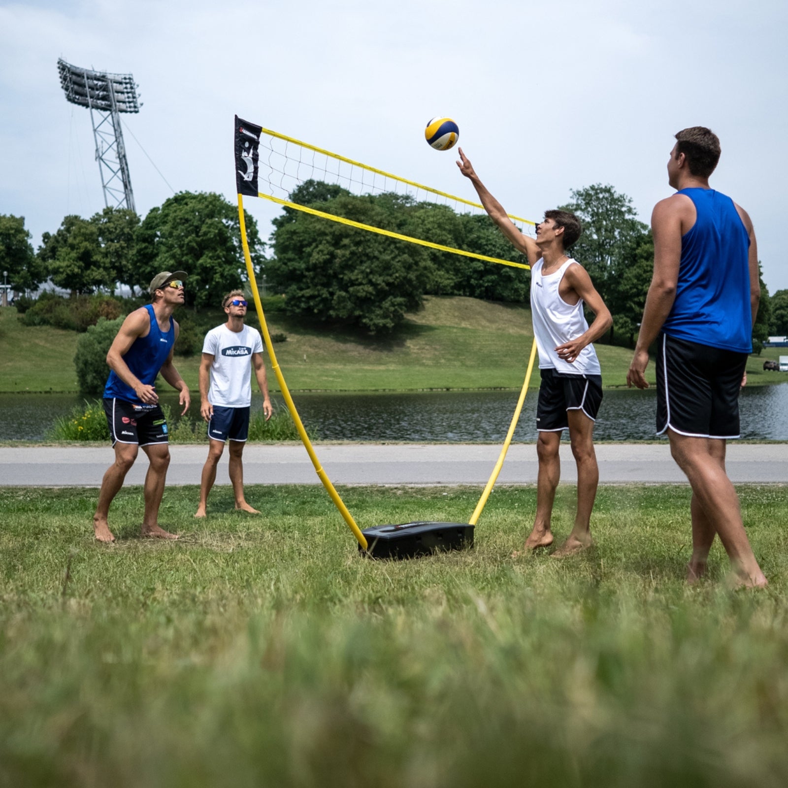 Multifunktionales Volleyball-/Badminton-/Tennisnetz-Set - Hammer 3in1 Set