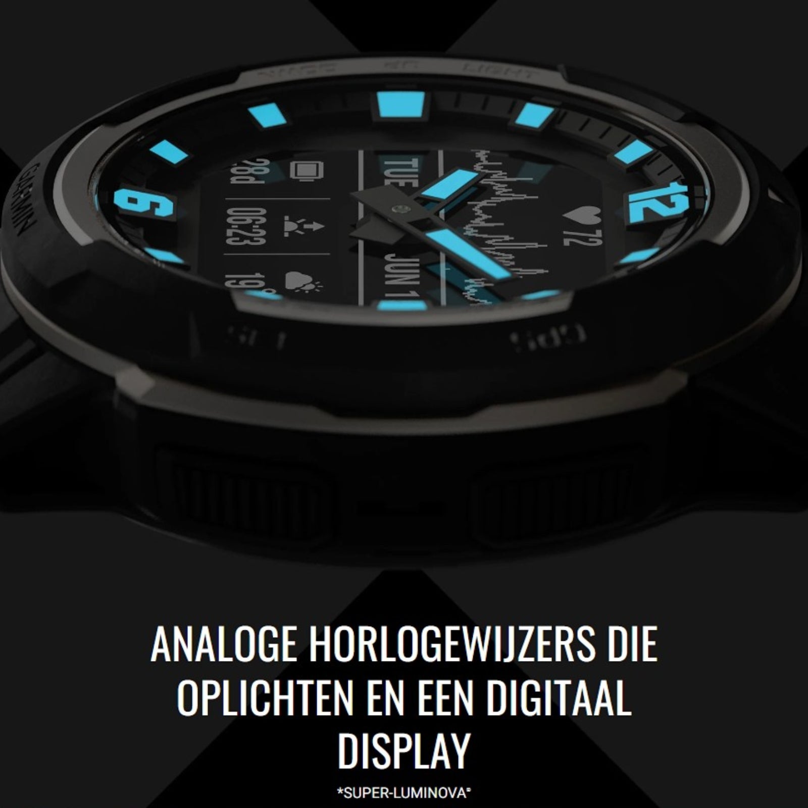 Garmin Instinct Crossover Black – 45 mm – Robuste Hybrid-Smartwatch für Multisport & Abenteuer