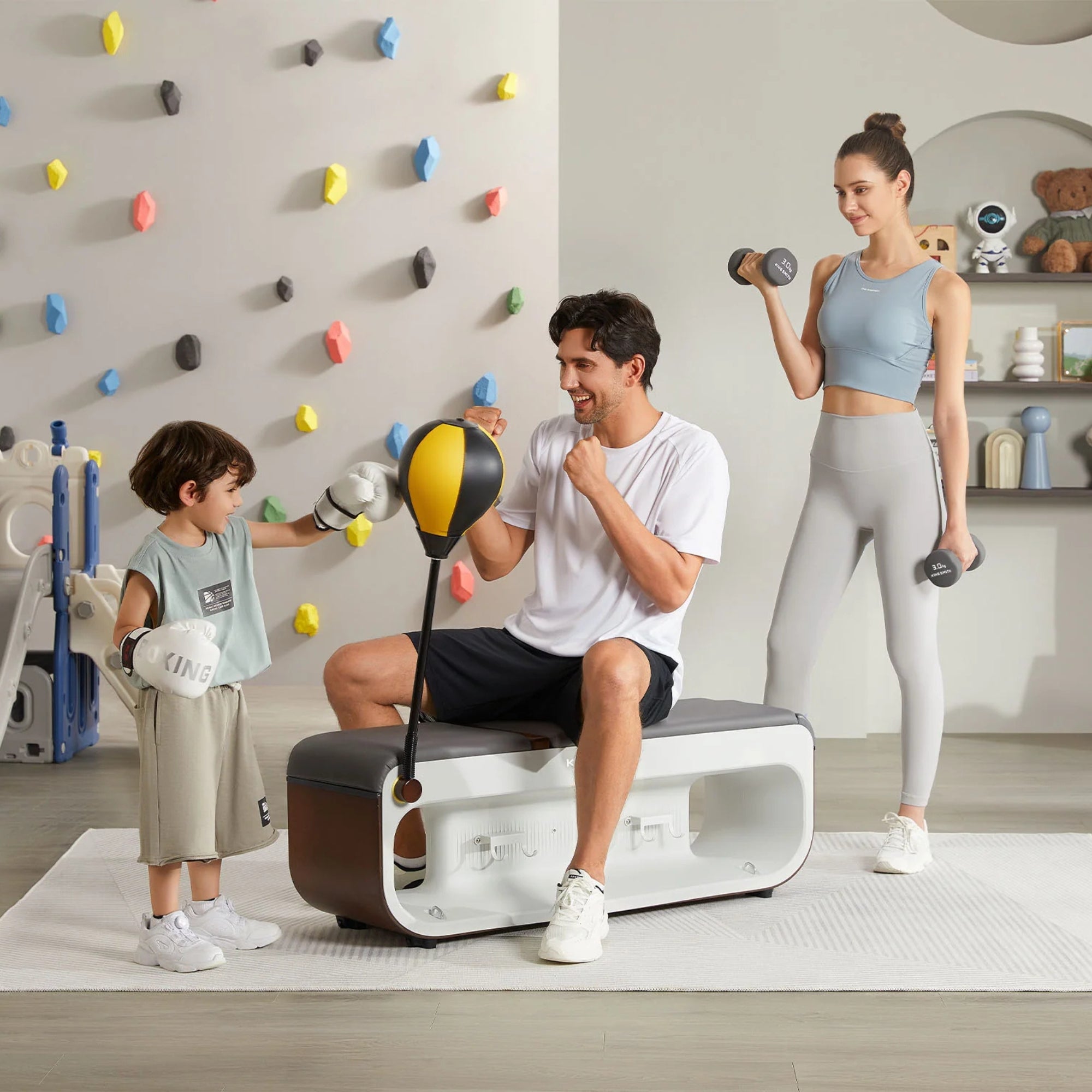 KingSmith WalkingPad multifunctionele trainingsbank met kabels
