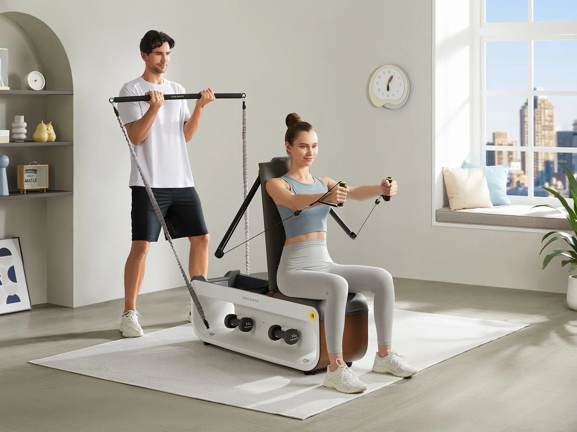 KingSmith WalkingPad multifunctionele trainingsbank met kabels
