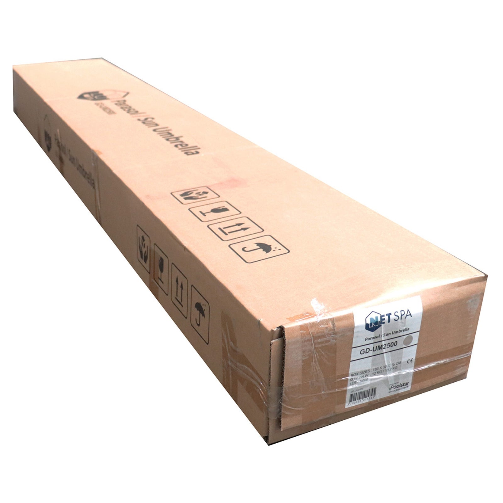 Netspa Jacuzzi / Spa Sonnenschirm - Ø 250 x H 250 cm, UV50+ Schutz, Stahlkonstruktion mit Epoxid-Schutzschicht & LED-Beleuchtung