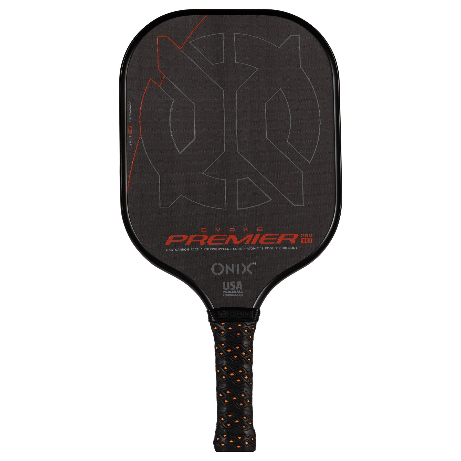 ONIX Evoke Premier Raw Carbon 12 (Power) Orange - Pickleball-Schläger - Turnierqualität