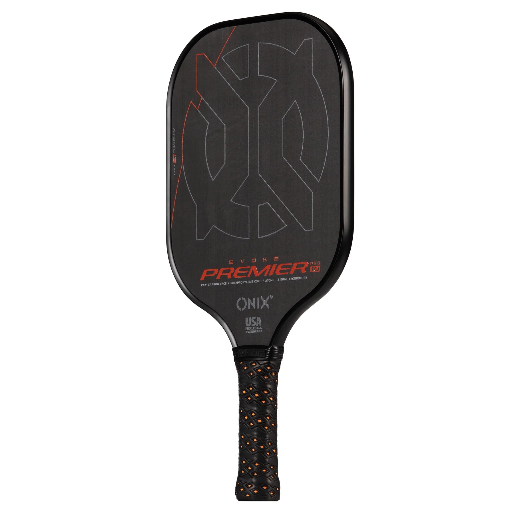 ONIX Evoke Premier Raw Carbon 12 (Power) Orange - Pickleball-Schläger - Turnierqualität