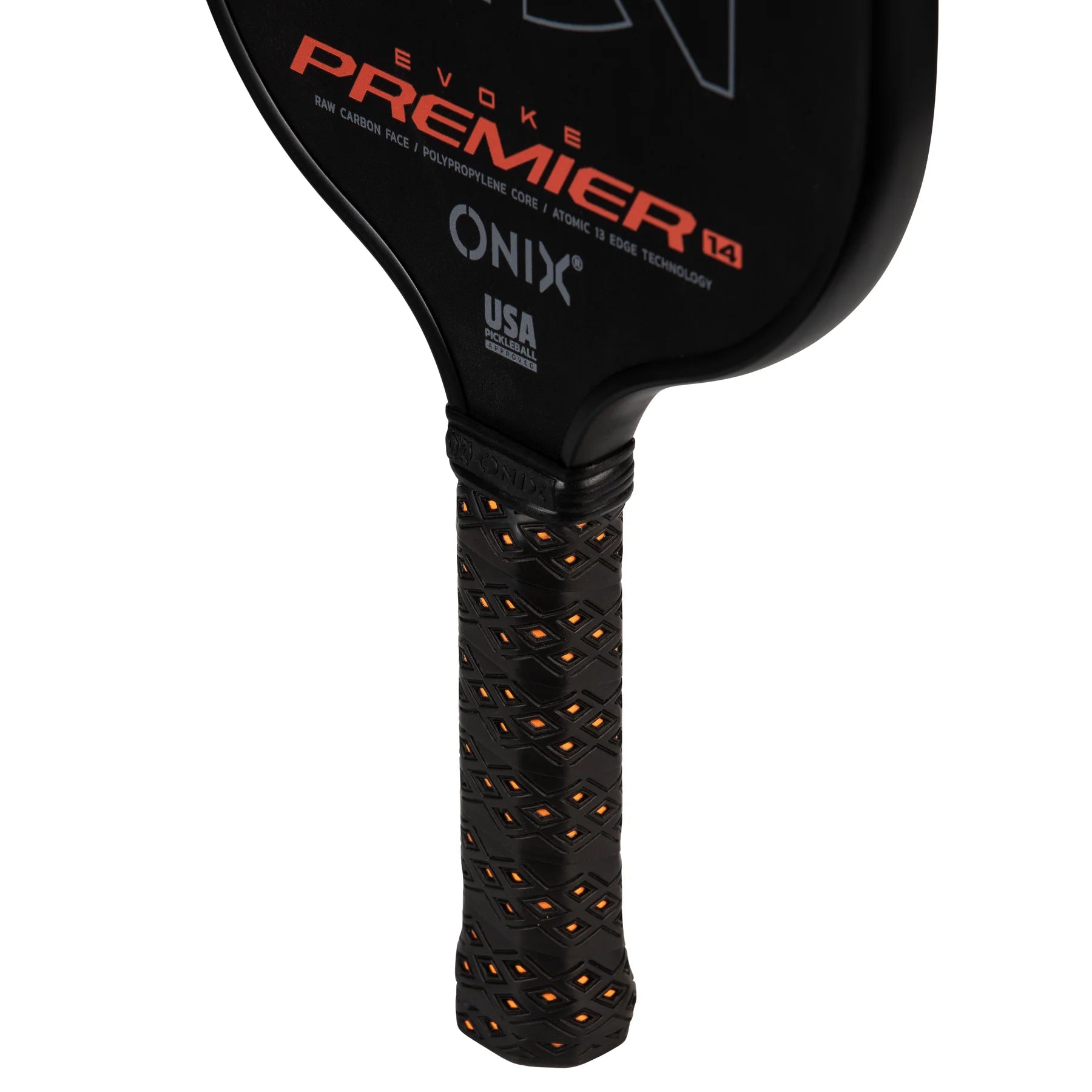 ONIX Evoke Premier Raw Carbon 14 (Control) Orange - Pickleball-Schläger - Turnierqualität