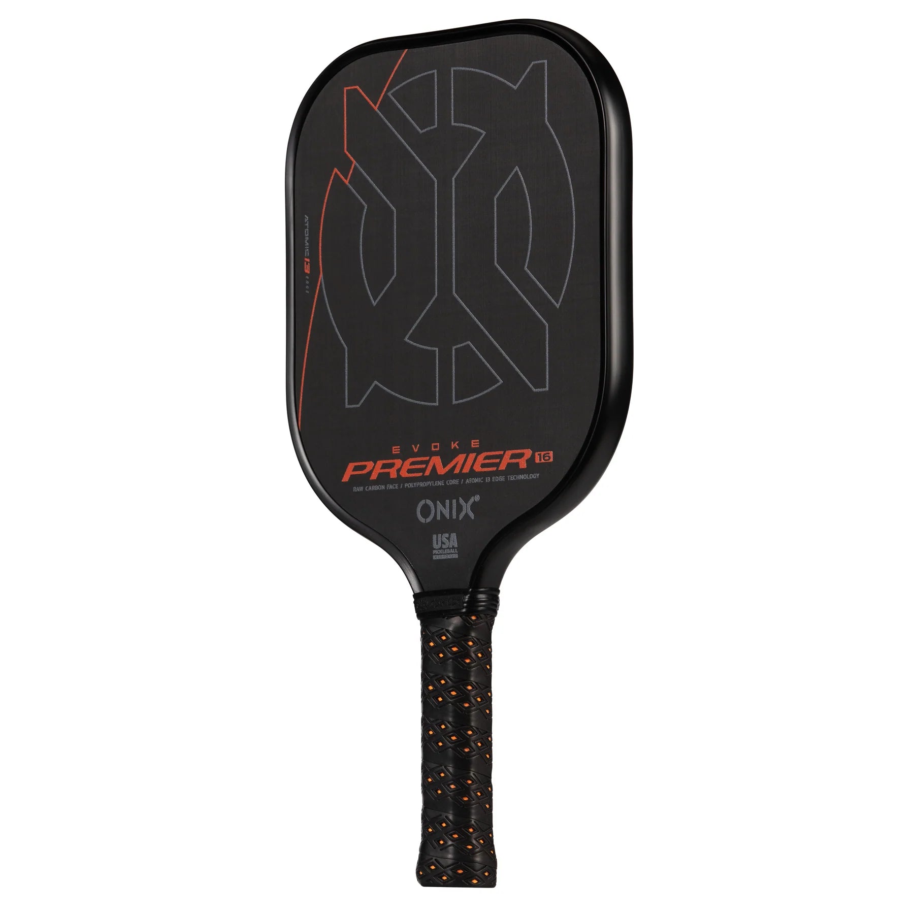 ONIX Evoke Premier Raw Carbon 16 (Max Control) Orange - Pickleball-Schläger - Turnierqualität