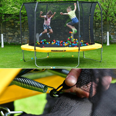 Thunder Deluxe Aufstelltrampolin rund (Ø244 cm) mit Netz - schwarz