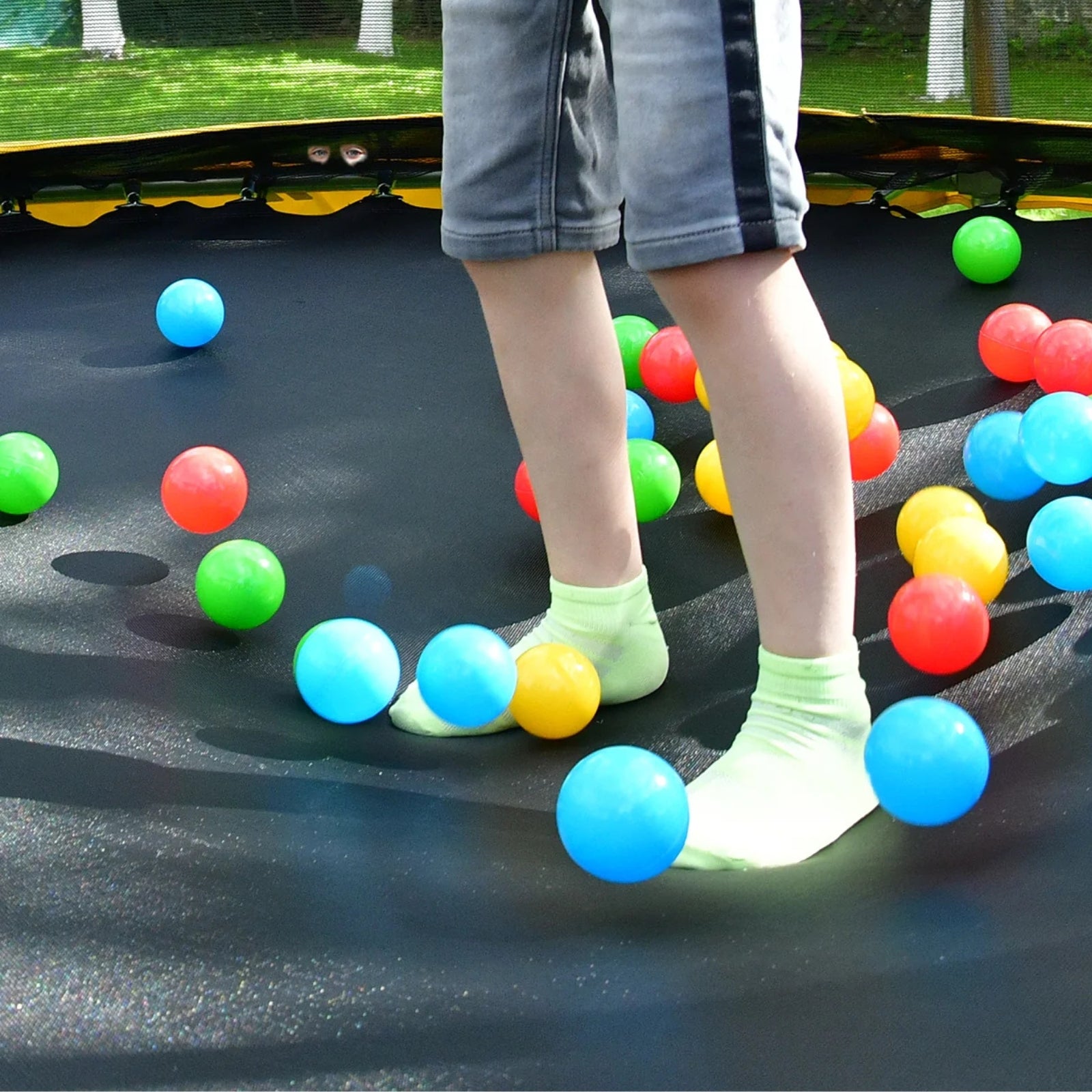 Thunder Deluxe Aufstelltrampolin rund (Ø244 cm) mit Netz - schwarz