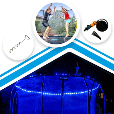 Thunder Deluxe Aufstelltrampolin rund (Ø244 cm) mit Netz - schwarz