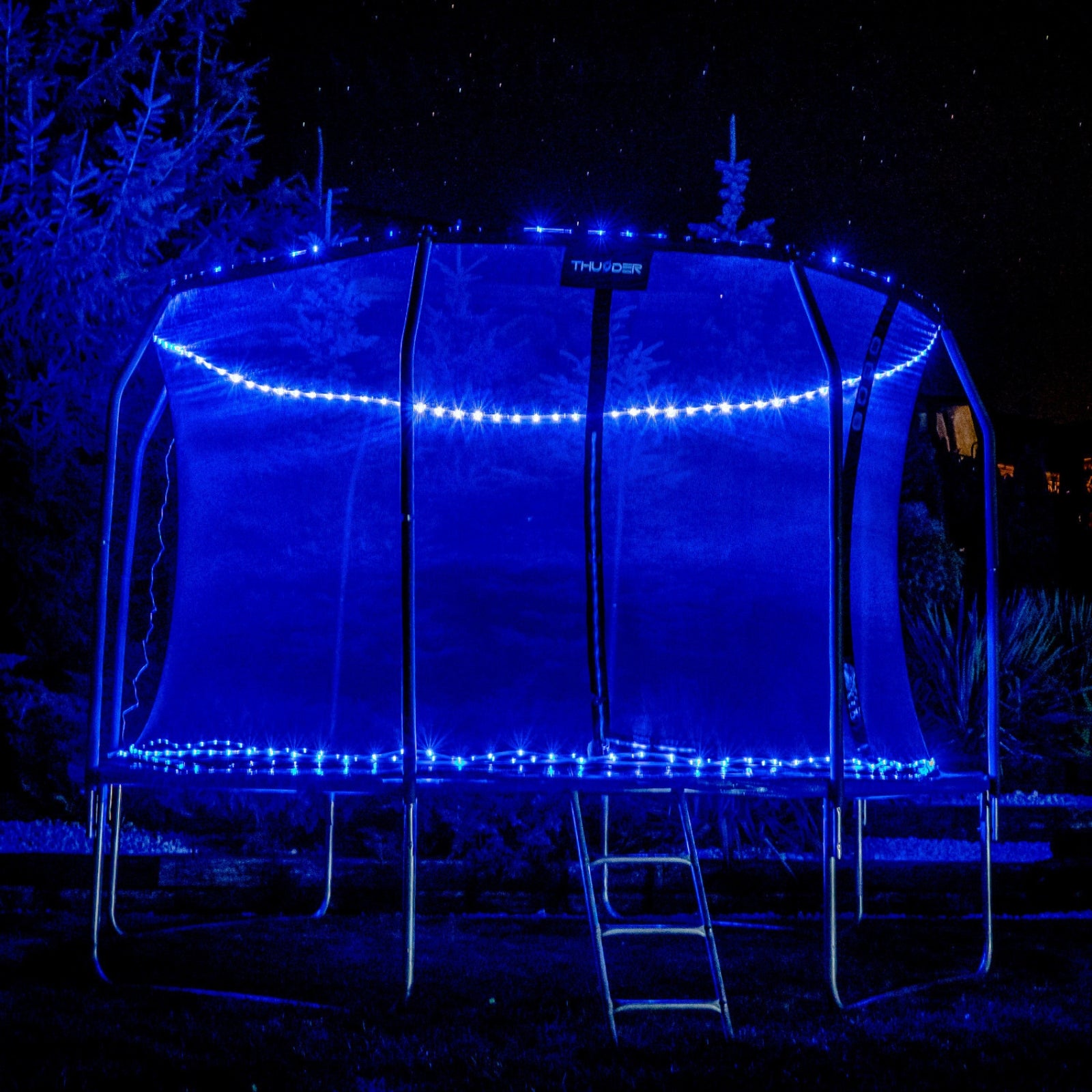 Thunder Deluxe opbouw trampoline rond (Ø244 cm) met net - blauw