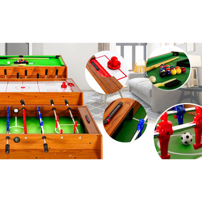 3-in-1 Drehbarer Spieltisch - Thunder Ultimate - Tischfußball / Airhockey / Billard