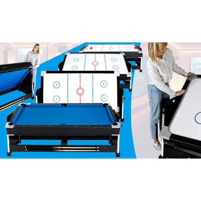 4-in-1 Multifunktionsspieltisch – Thunder Crush 7FT – Billardtisch / Airhockey / Tischtennis / Esstisch – 203 x 112 x 82 cm