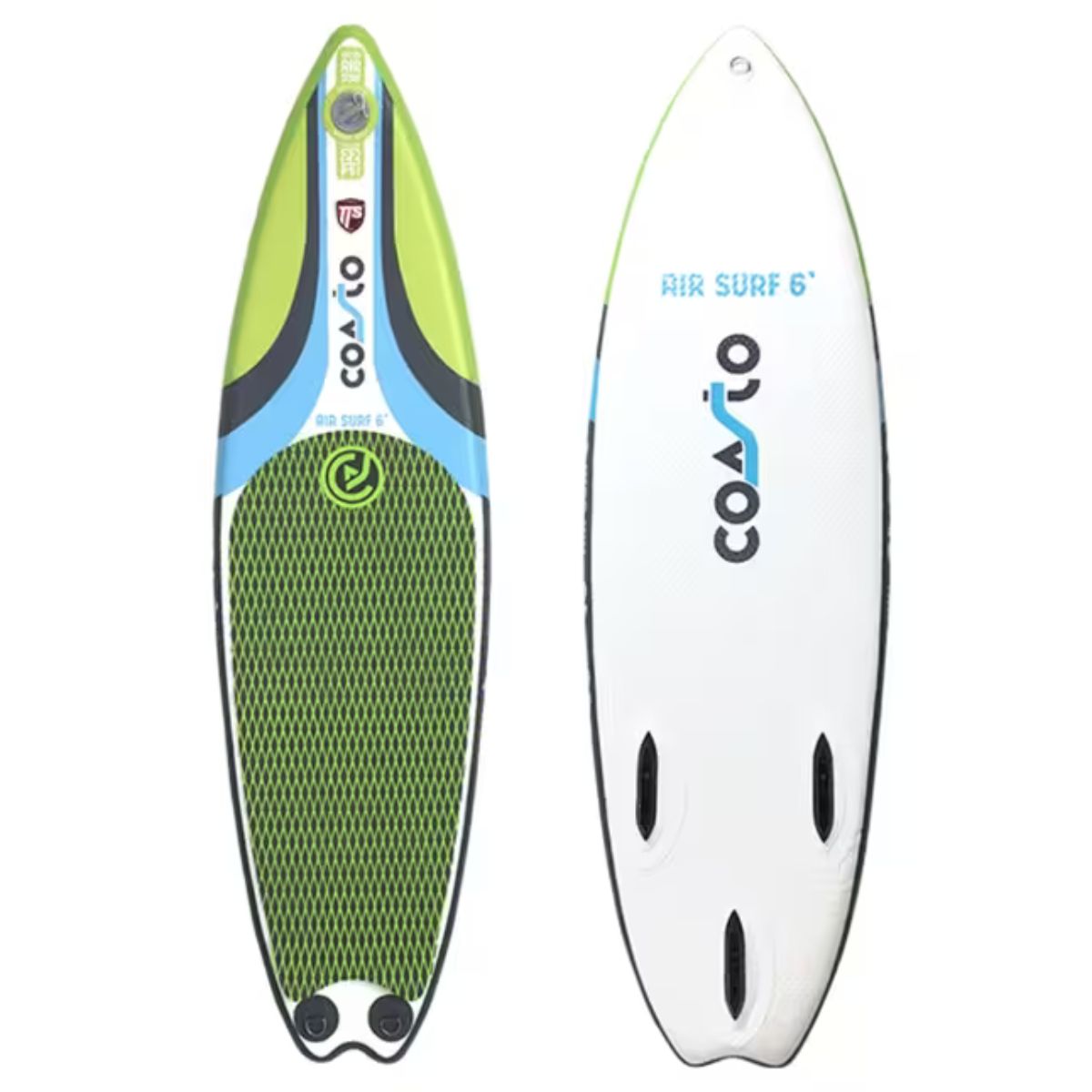 Aufblasbares Surfbrett – Coasto Air Surf 6‘ mit abnehmbaren Flossen