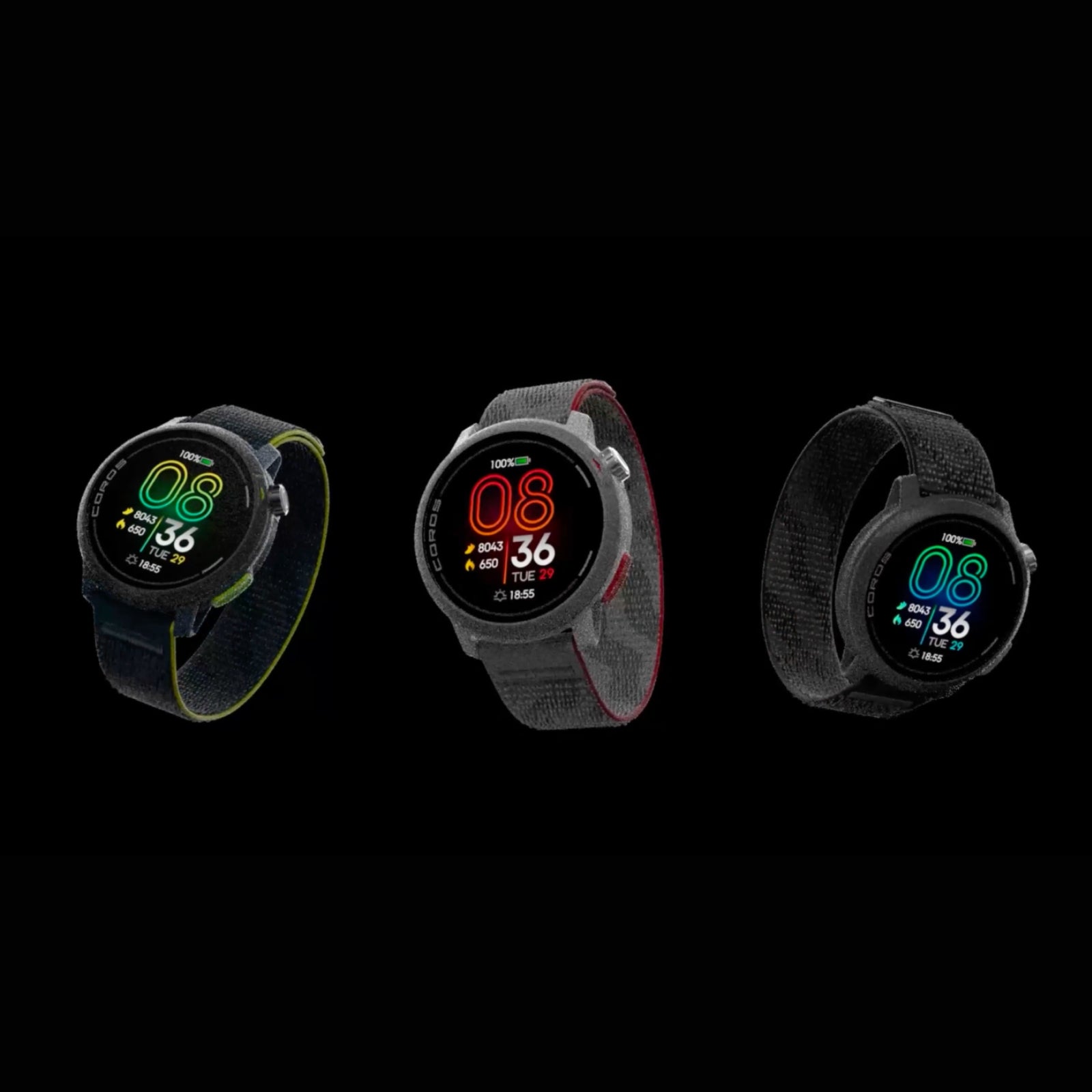 Coros PACE Pro Black (AMOLED) - GPS Sport- und Abenteueruhr / Multisportuhr
