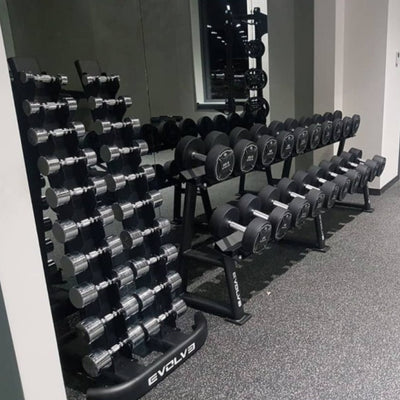 Evolve Fitness Chrom Hantelset mit 10 Stück Premium Hanteln – 1-10 kg