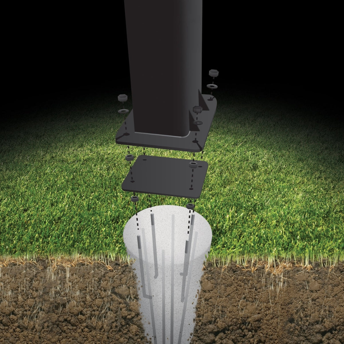 Goalrilla DC72EI Professioneller Basketballpfosten (Inground) - Höhenverstellbar