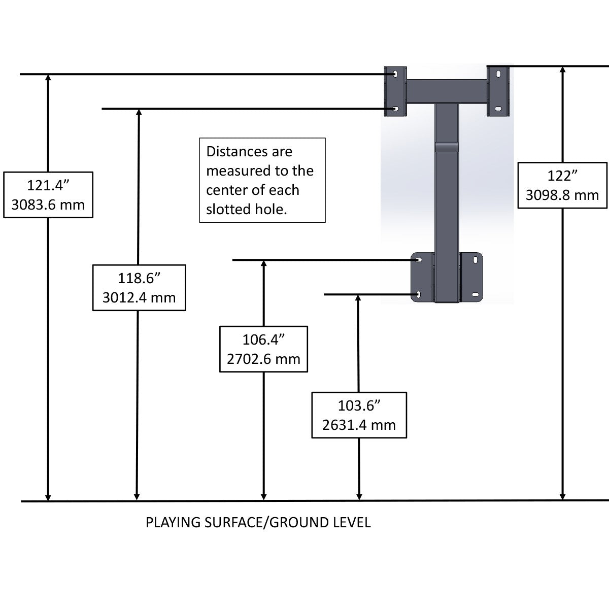Goaliath GoTek 54 Wandhalterung – Basketball-Rückwand zur Wandmontage