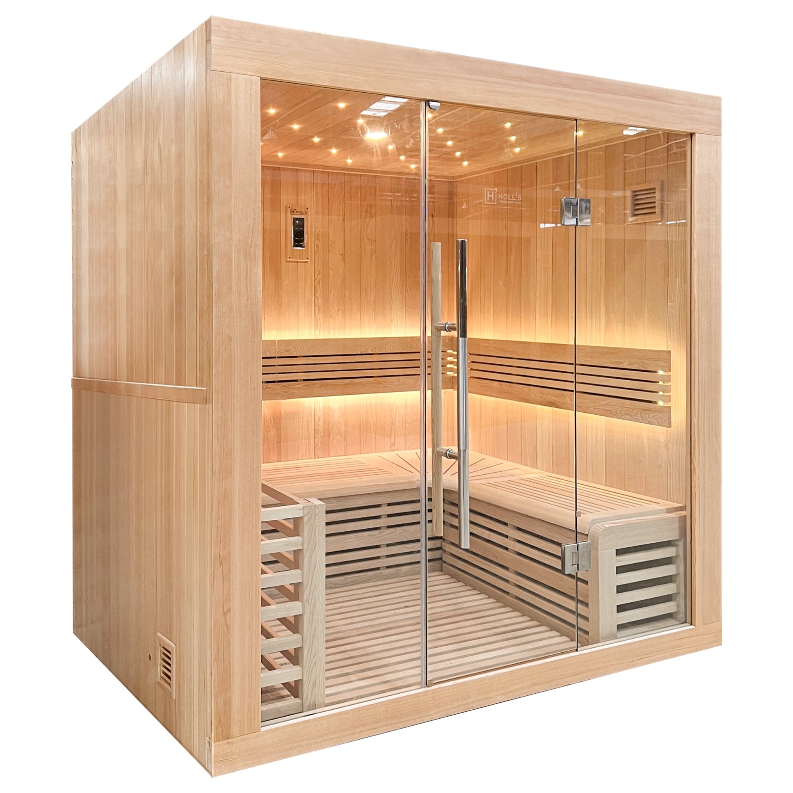 Luxuriöse finnische Dampfsauna für 4 Personen – Holl’s Utopia 4 (6 kW)