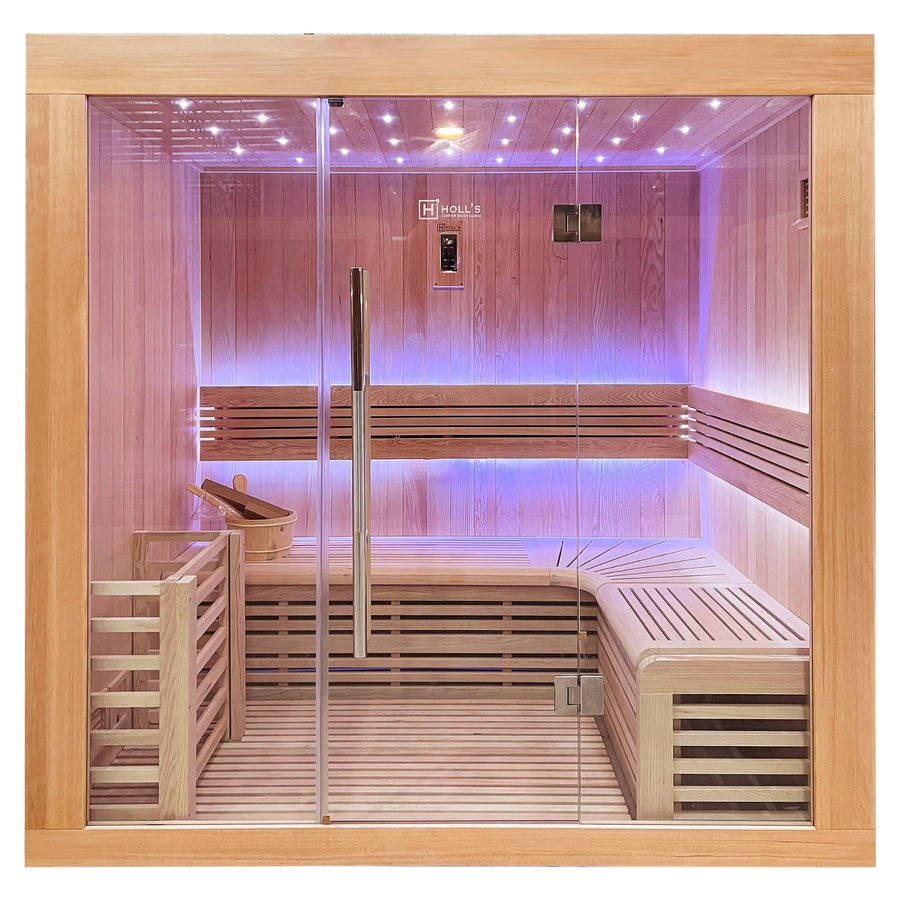 Luxuriöse finnische Dampfsauna für 4 Personen – Holl’s Utopia 4 (6 kW)