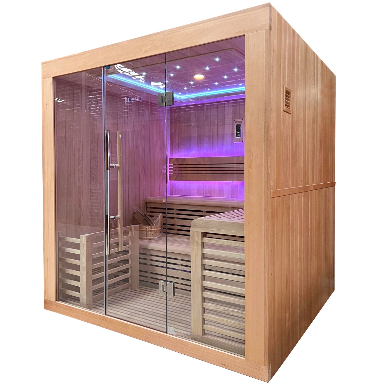 Luxuriöse finnische Dampfsauna für 6 Personen – Holl’s Utopia 6 (8 kW)