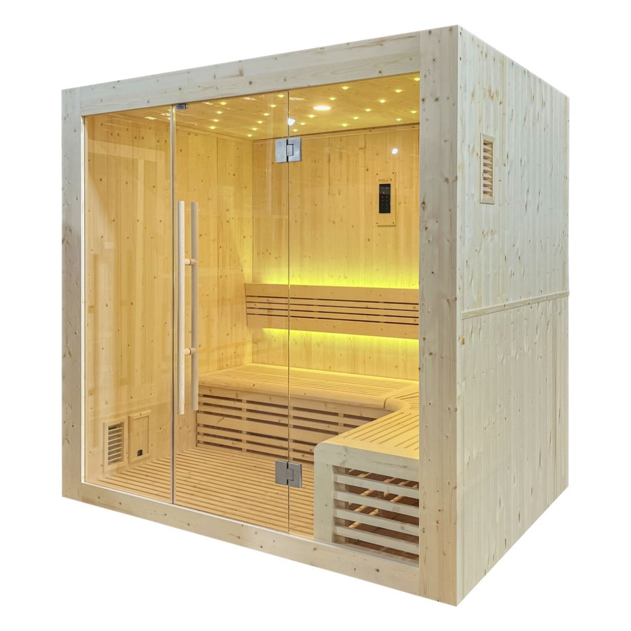 Luxuriöse finnische Dampfsauna für 4 Personen – Holl’s Utopia 4 (6 kW)