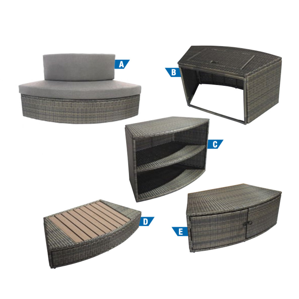 NetSpa Octopus Aufputz-Spa mit Möbelset für 5/6 Personen