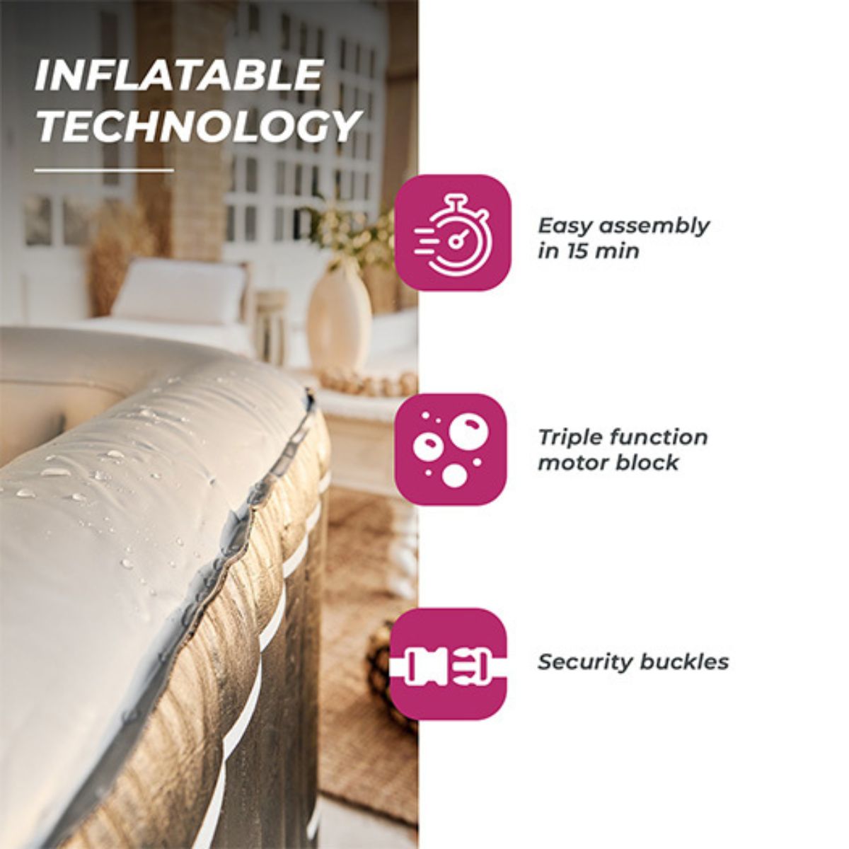 Aufblasbarer Whirlpool für 3/4 Personen - NetSpa Aspen