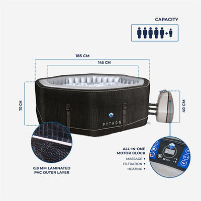 Aufblasbarer Whirlpool für 5/6 Personen - NetSpa Python