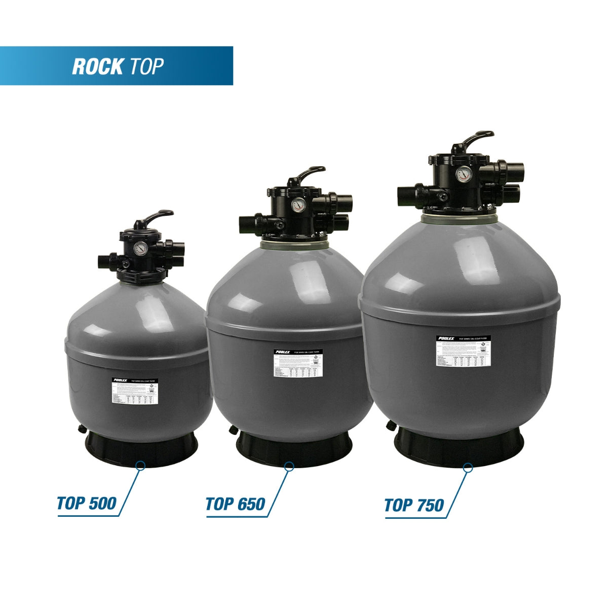 Poolex Rock Top Gelcoat – Sandfilter für Schwimmbad (Aufsatzmontage)