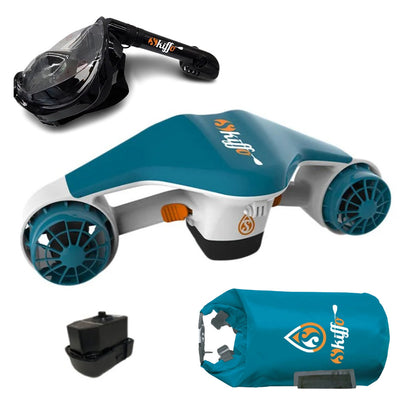 Skiffo Seaside Sea Scooter – Unterwasserscooter inkl. 1 Akku (5000 mAh), Schnorchelmaske &amp; wasserdichter Tasche
