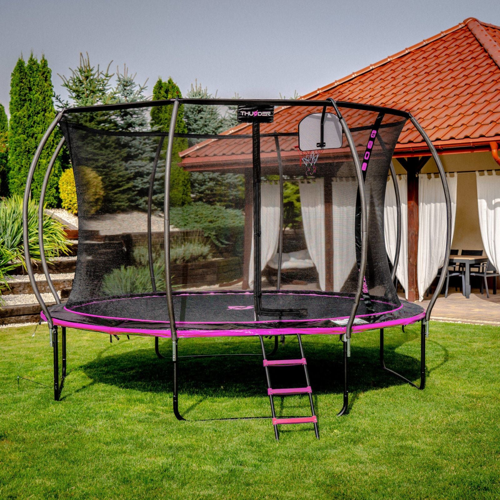 Thunder Superb opbouw trampoline rond (Ø366 cm) met net - 2 kleuren