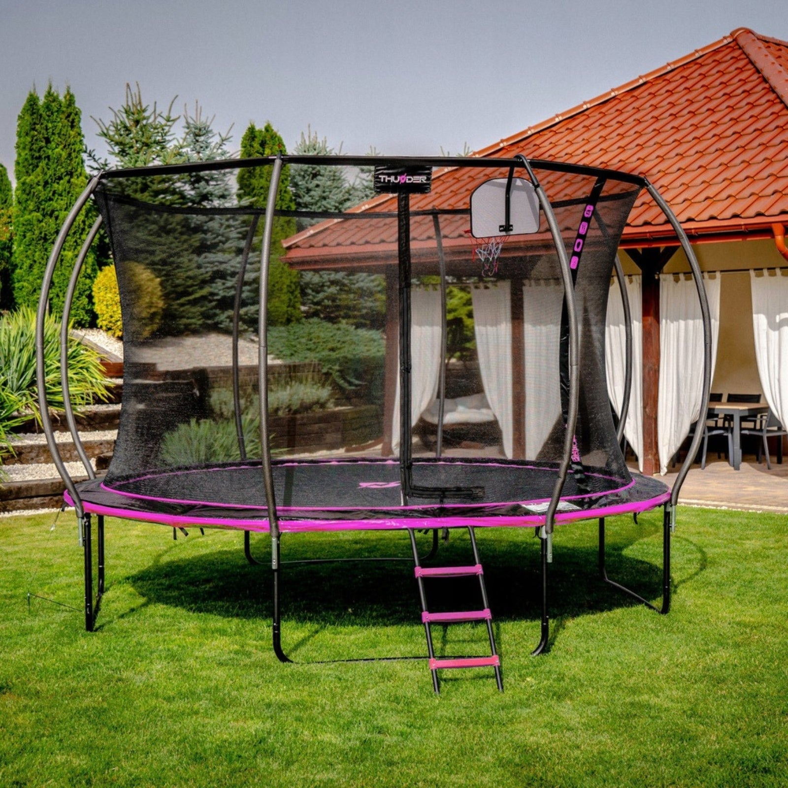 Thunder Superb opbouw trampoline rond (Ø488 cm) met net - 2 kleuren
