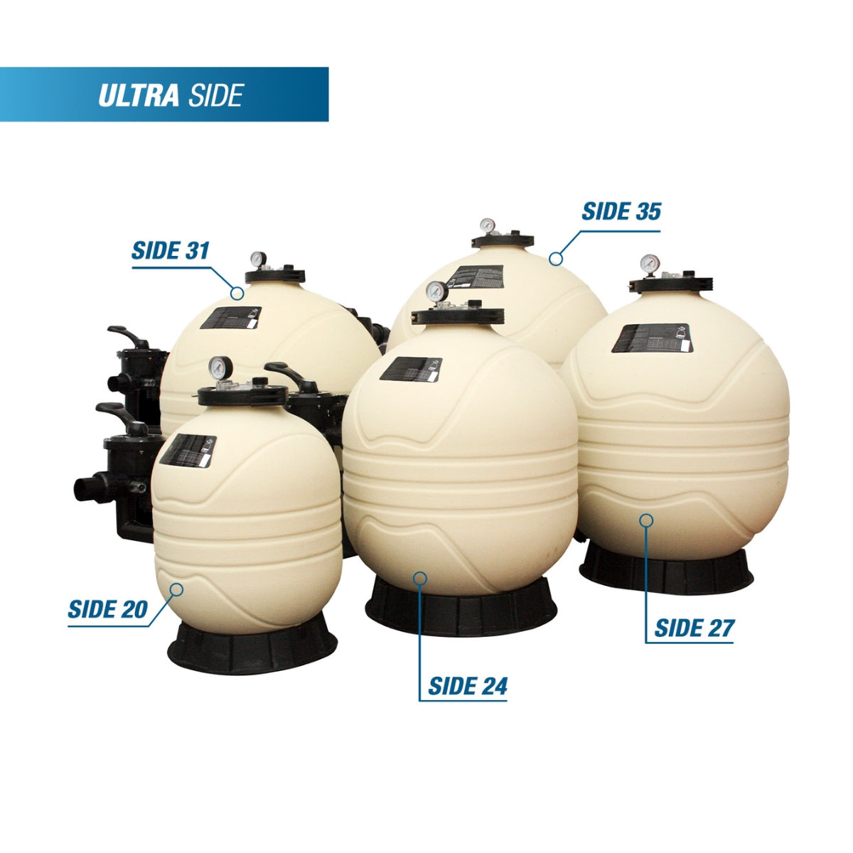 Poolex Ultra Side - Sandfilter für Schwimmbad (Seitenmontage)