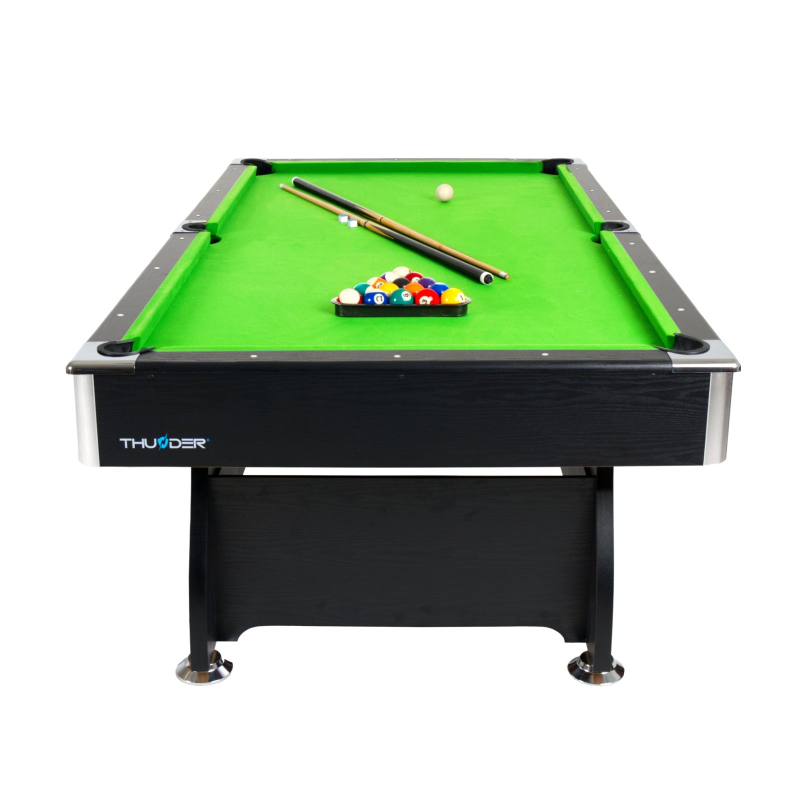 Schwarzer Billardtisch aus Holz - Thunder 8FT - 252 x 140 cm