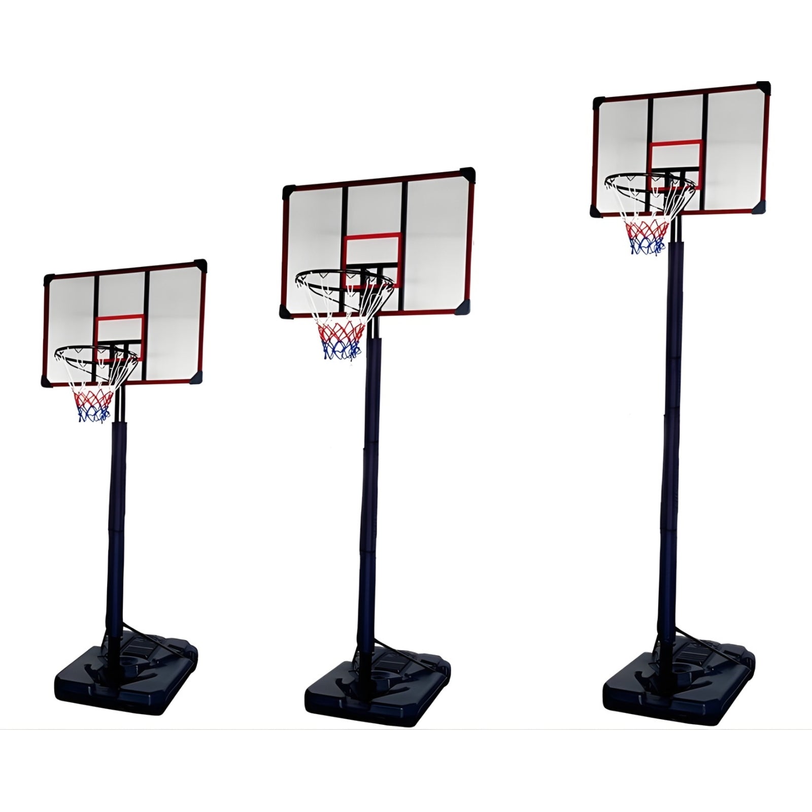 Basketbalpaal (verplaatsbaar) - In hoogte verstelbaar 200-305 cm