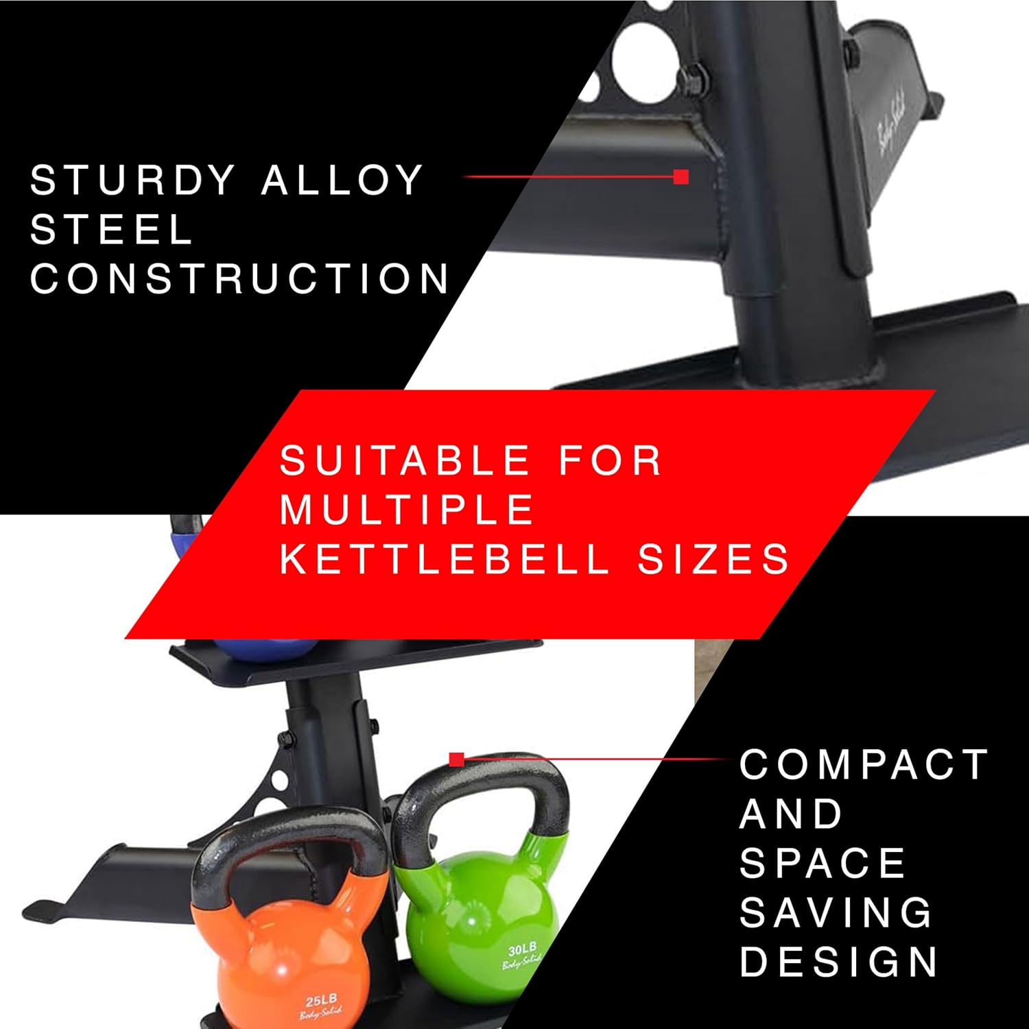 Body-Solid GDKR50B - Kettlebell-Aufbewahrungssystem