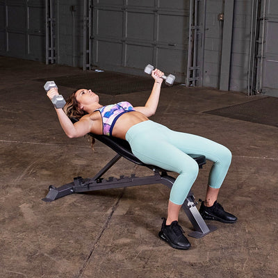 Body-Solid Powerline PFI150 - Verstellbare, klappbare Hantelbank - Schräg / Flach