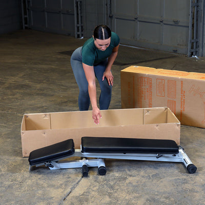 Body-Solid Powerline PFID125X – Verstellbare und vollständig zusammenklappbare Hantelbank – Schräg / Flach / Negativ