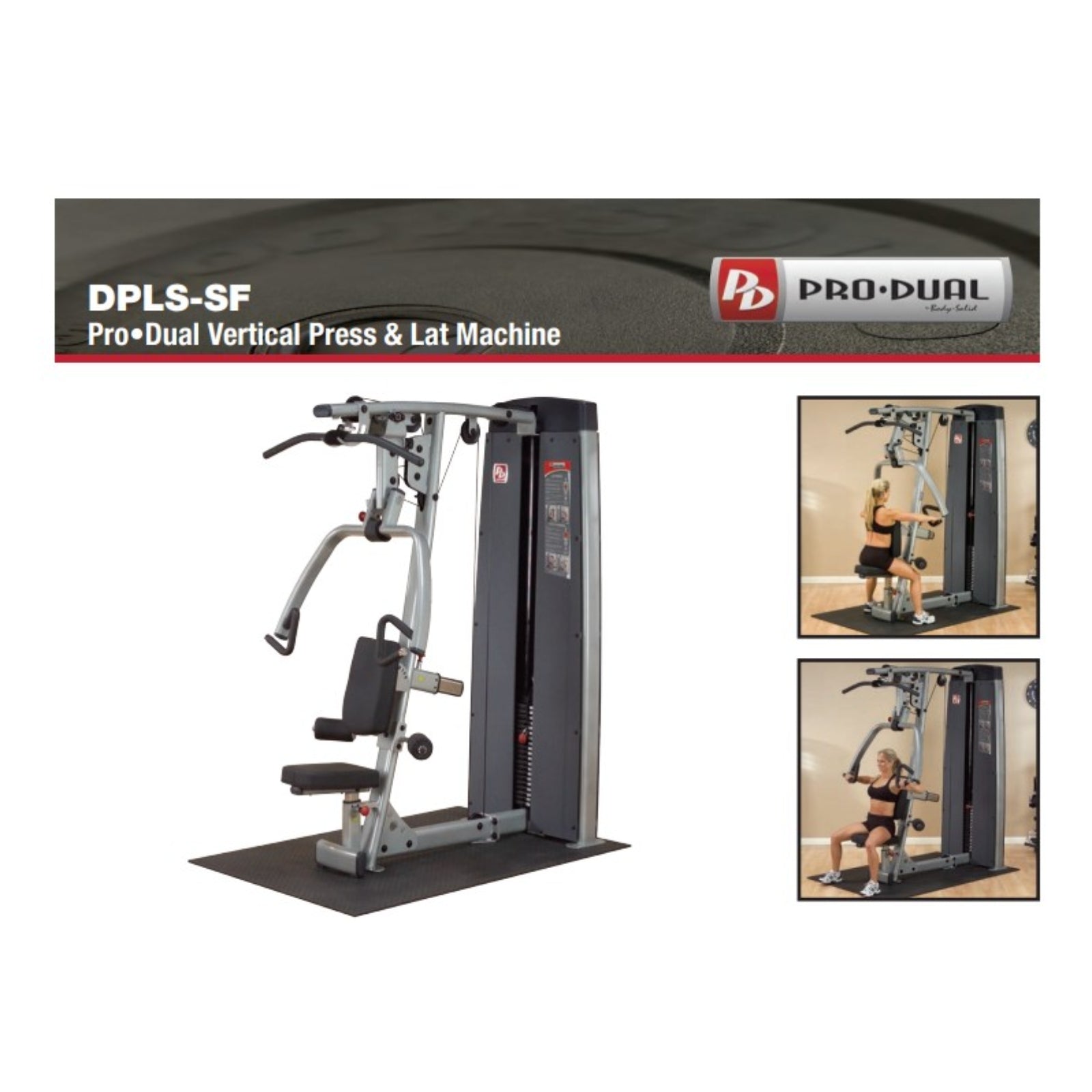 Brustpresse &amp; Latzugmaschine (Stichgewichte) – Body-Solid Pro-Dual DPLS-SF
